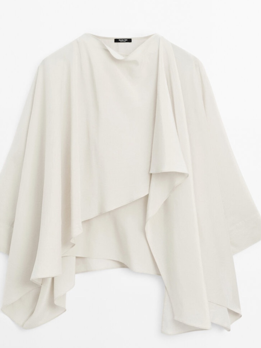 Massimo Dutti Fluid Cape Top Ecru Ivory XS-S NWT 5136/886/712 - Picture 7 of 9